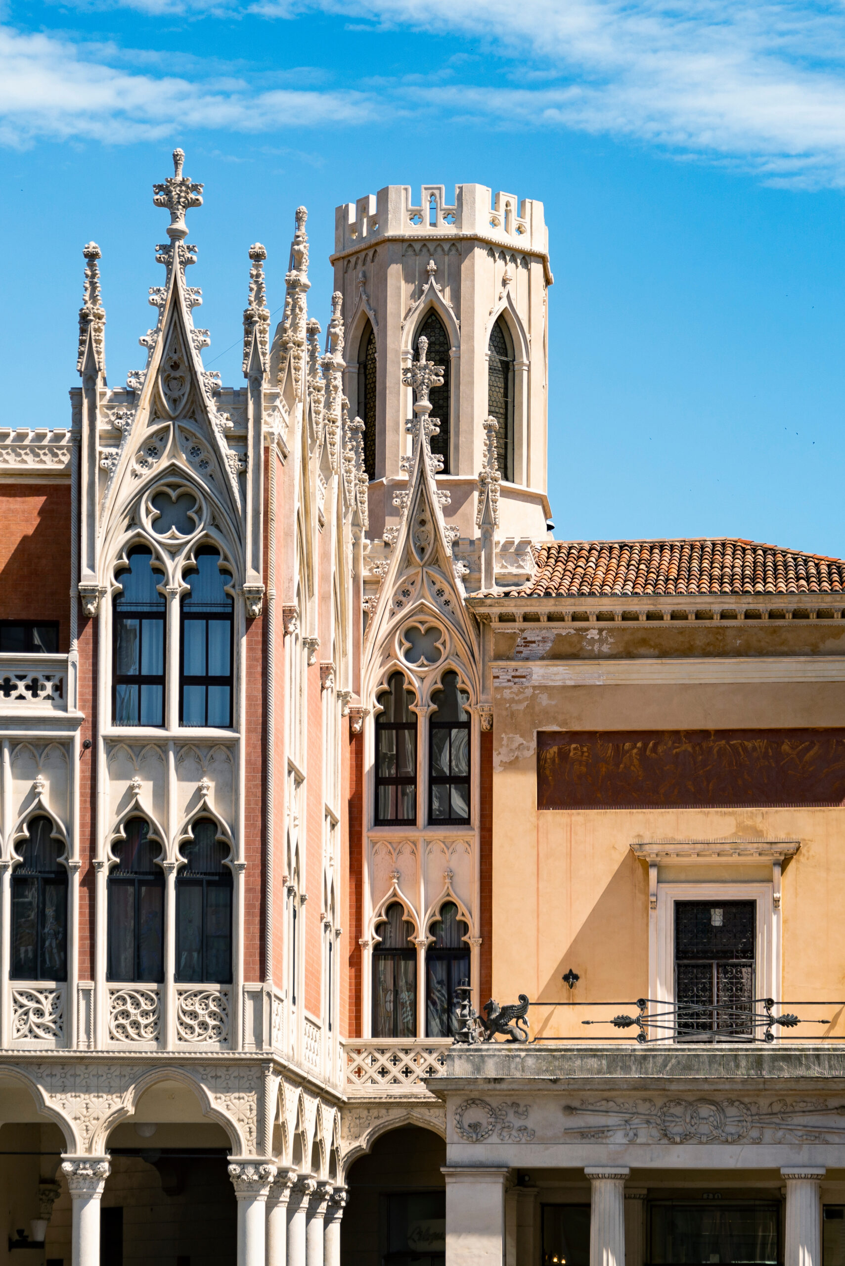Historic buildings in the old city of Padua, Italy