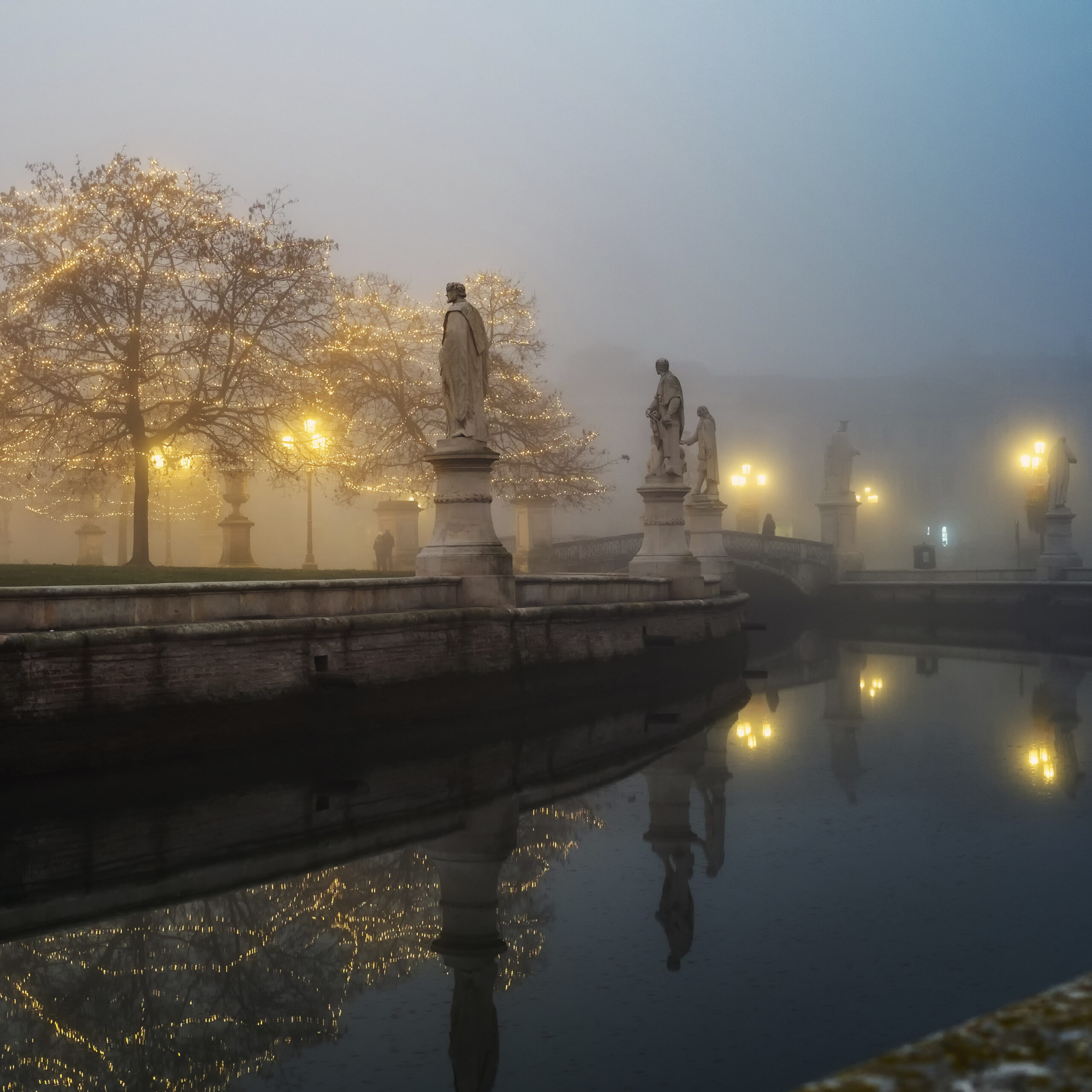 Padua, Italy - December 14, 2023: Prato della Valle, statues and