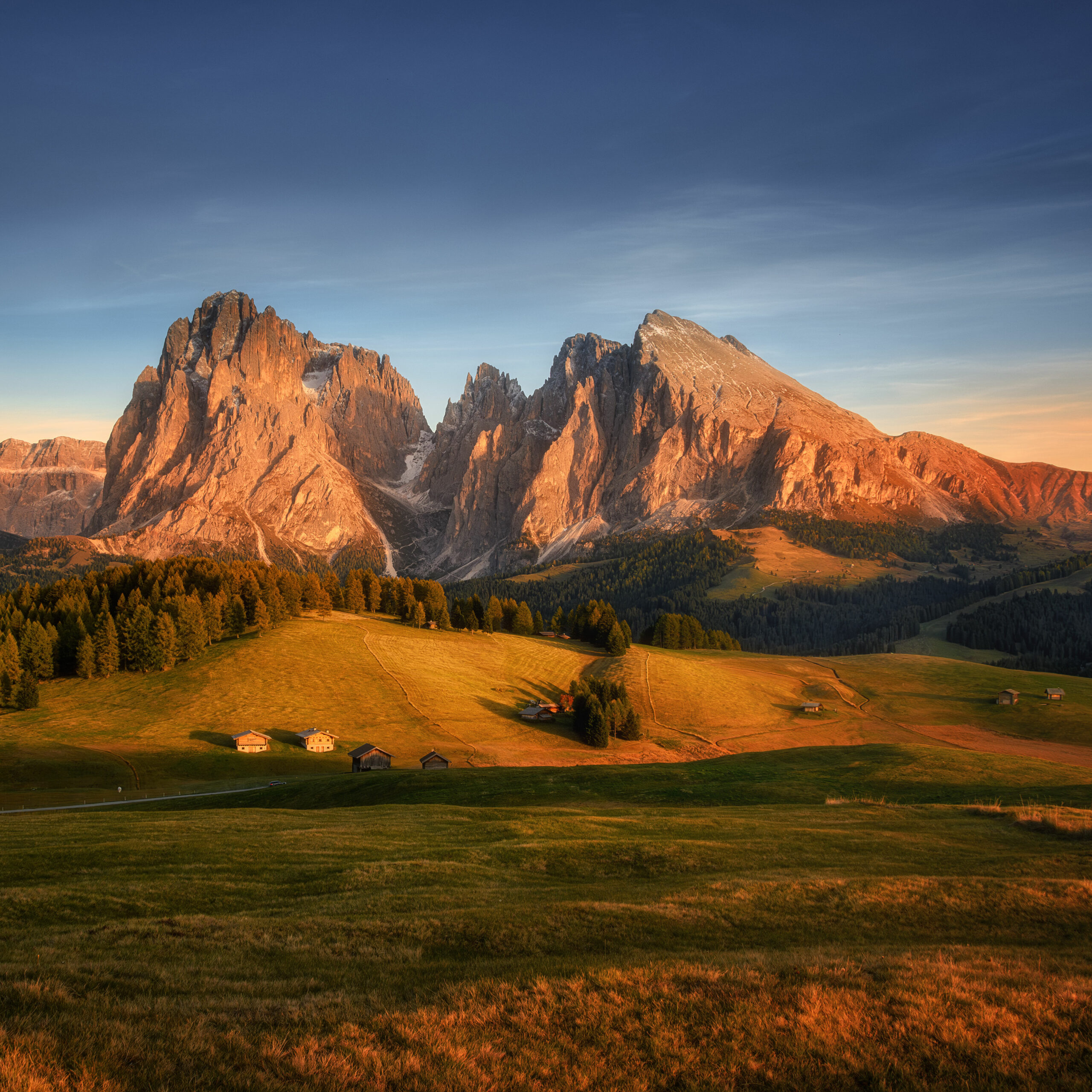 Alpe di Siusi, Seiser Alm, Sassolungo a Sassoplatto