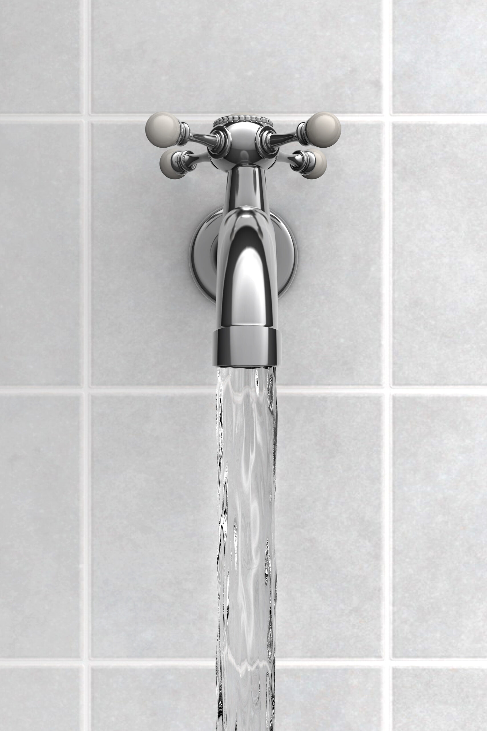Water Tap on tiles